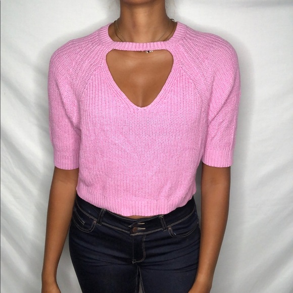 Derek Heart Short sleeve knot crop top new S - Picture 1 of 2